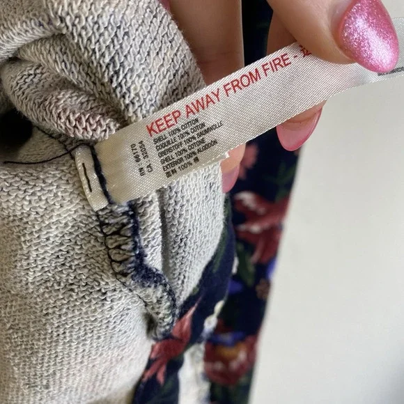 Anthropologie Daily Practice S Hoodie Floral Print Boho Athletic Lounge Fall Gym - Picture 3 of 6